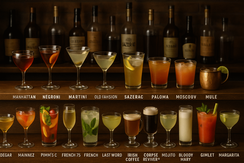  Different classic cocktails