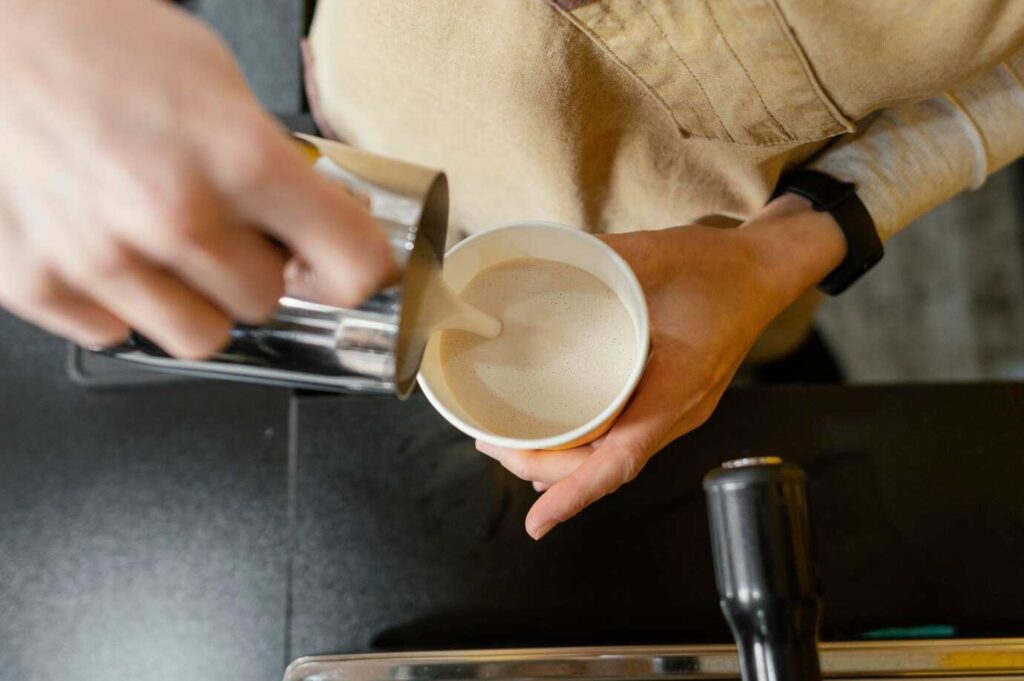 whipped mocha coffee in cup