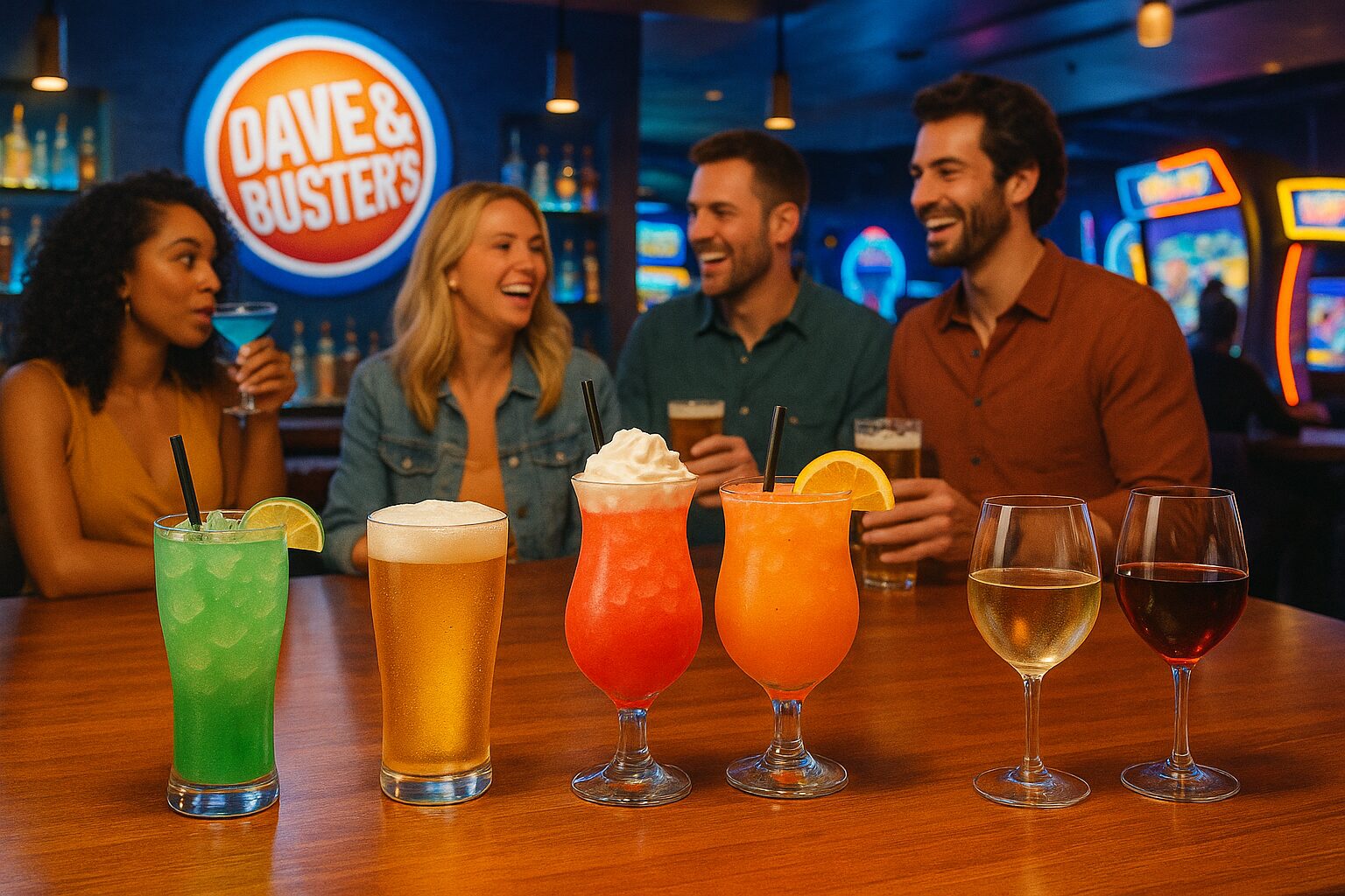 dave and buster drink menu