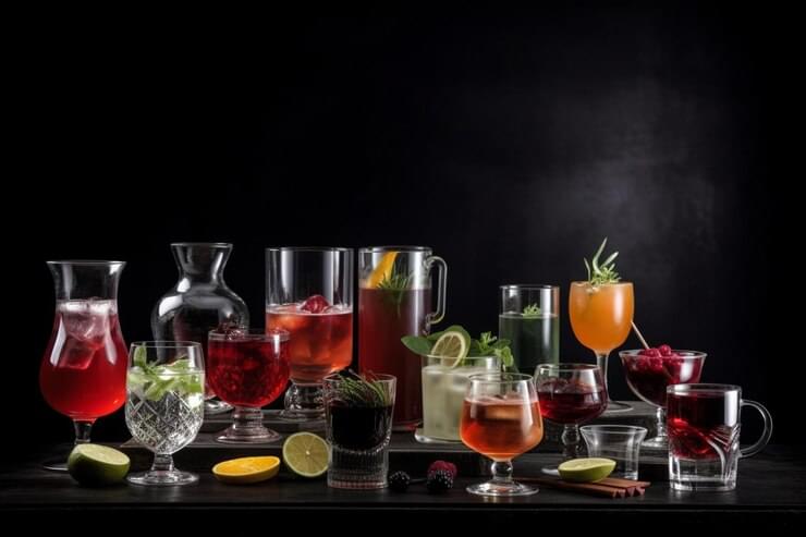 Different classic cocktails